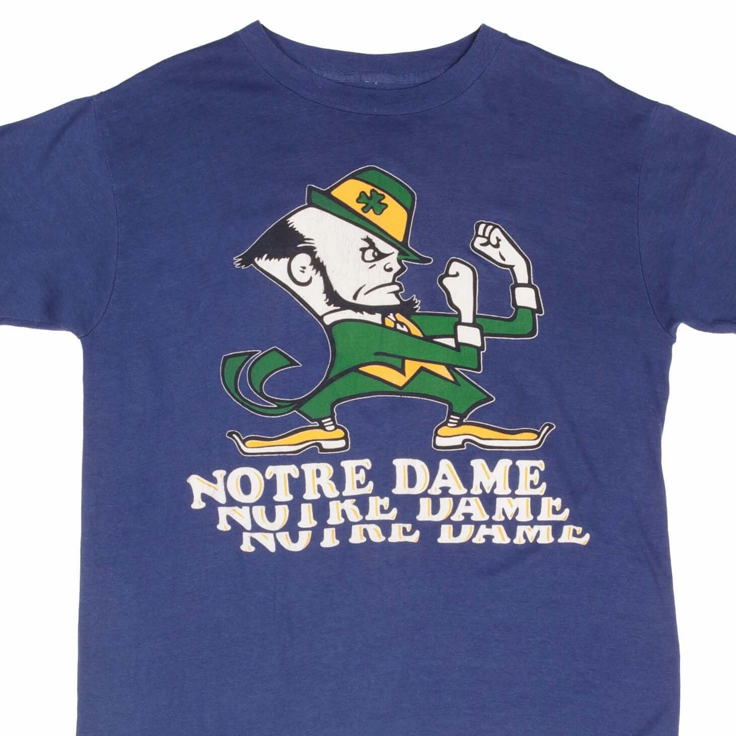 VINTAGE NOTRE DAME UNIVERSITY 1980S TEE SHIRT SIZE LARGE Casual Touch Wrinkle Resistant Cloth