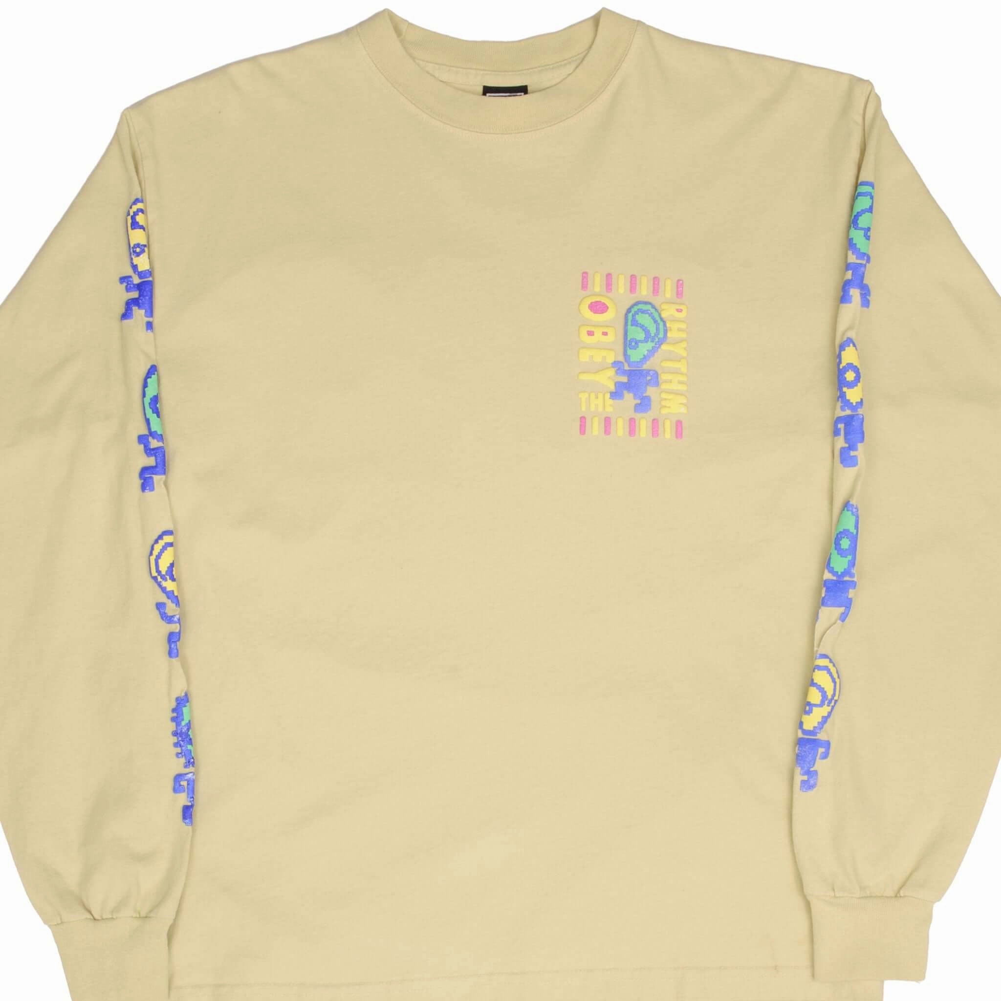 Fashion-Forward Look VINTAGE OBEY THE RYTHME LONG SLEEVE TEE SHIRT 2000S SIZE MEDIUM