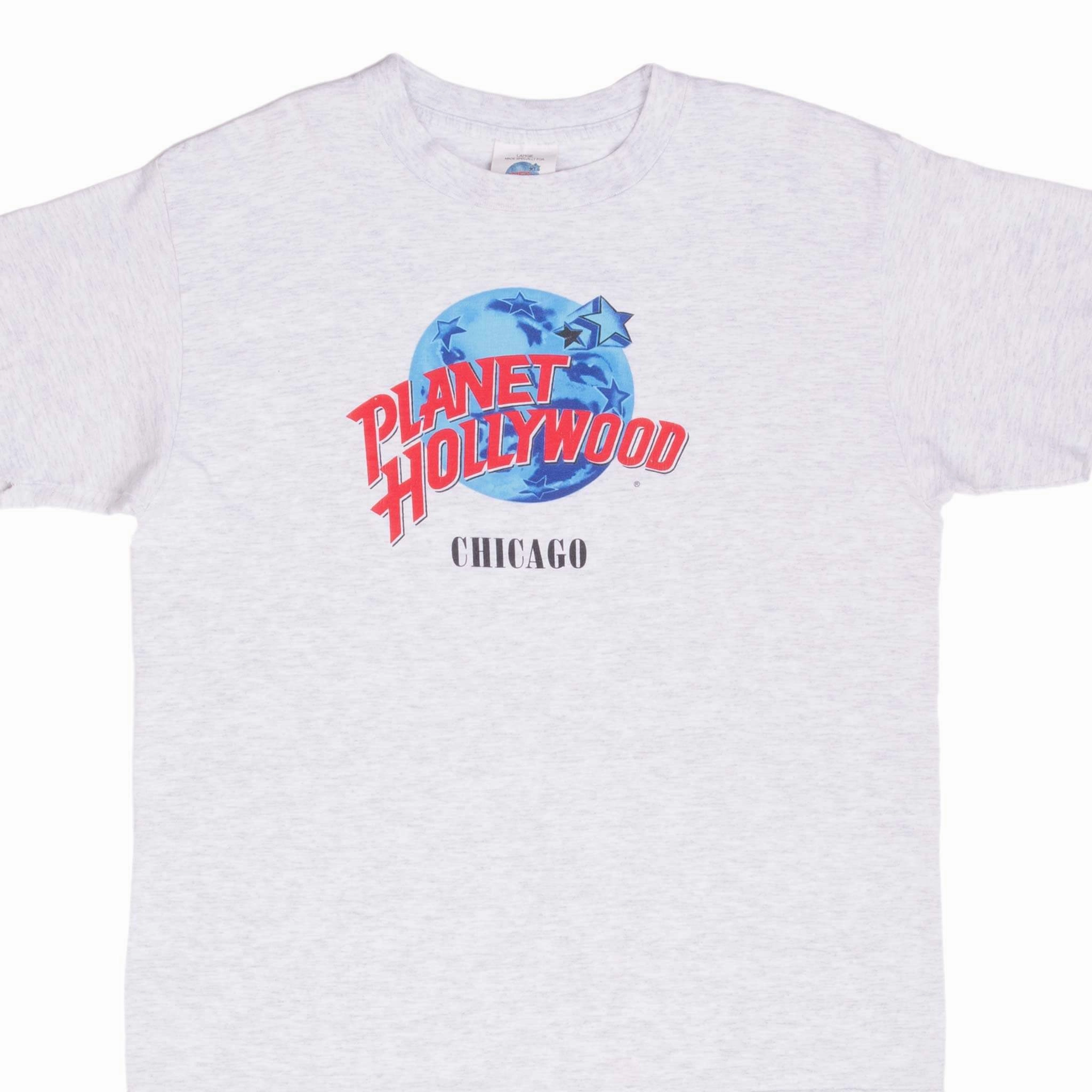 Stretchable Collar Band Easy and Relaxed VINTAGE PLANET HOLLYWOOD TEE SHIRT 1990S SIZE LARGE MADE IN USA