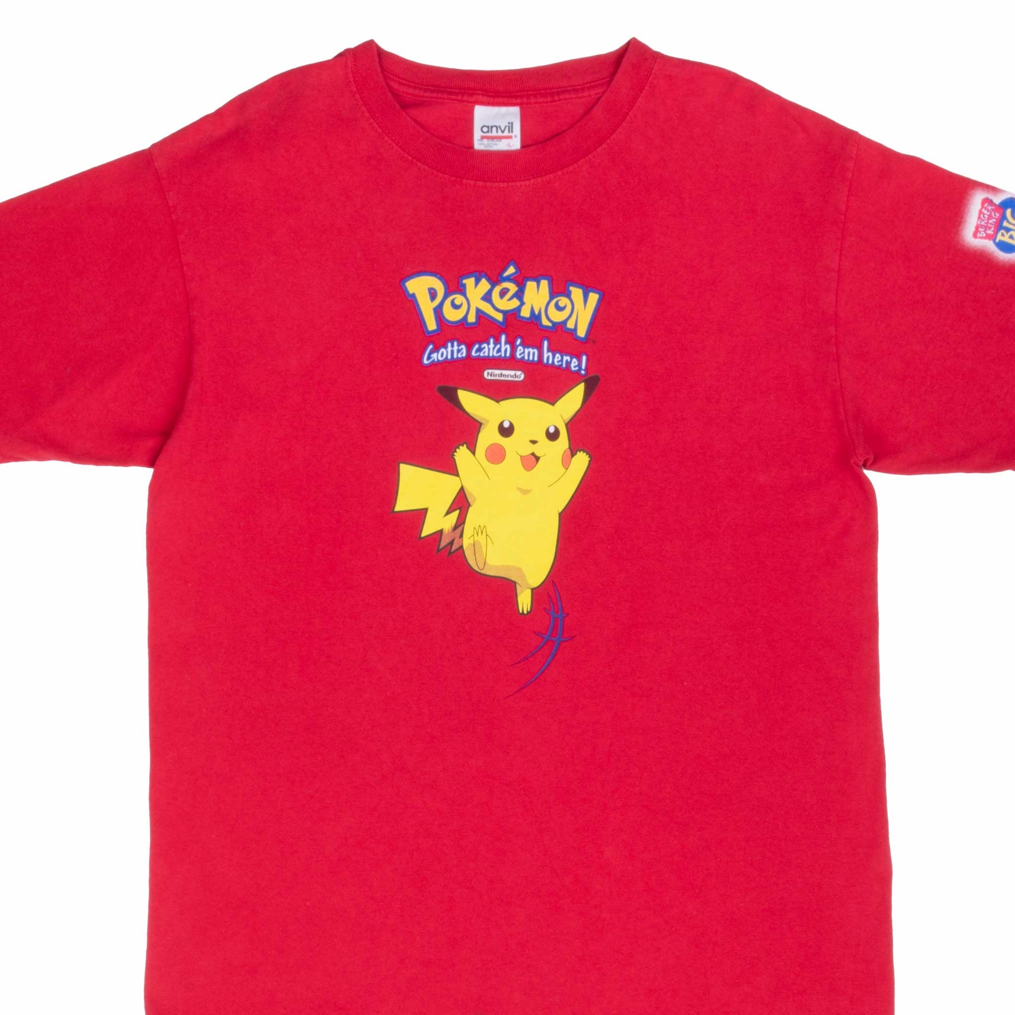 VINTAGE POKEMON X BURGER KING PIKACHU 1990S TEE SHIRT SIZE LARGE MinimalistStitching