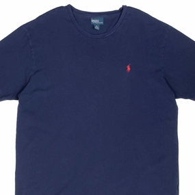 VINTAGE POLO RALPH LAUREN CLASSIC NAVY BLUE TEE SHIRT 1990S XL kids' BiodegradableMaterial