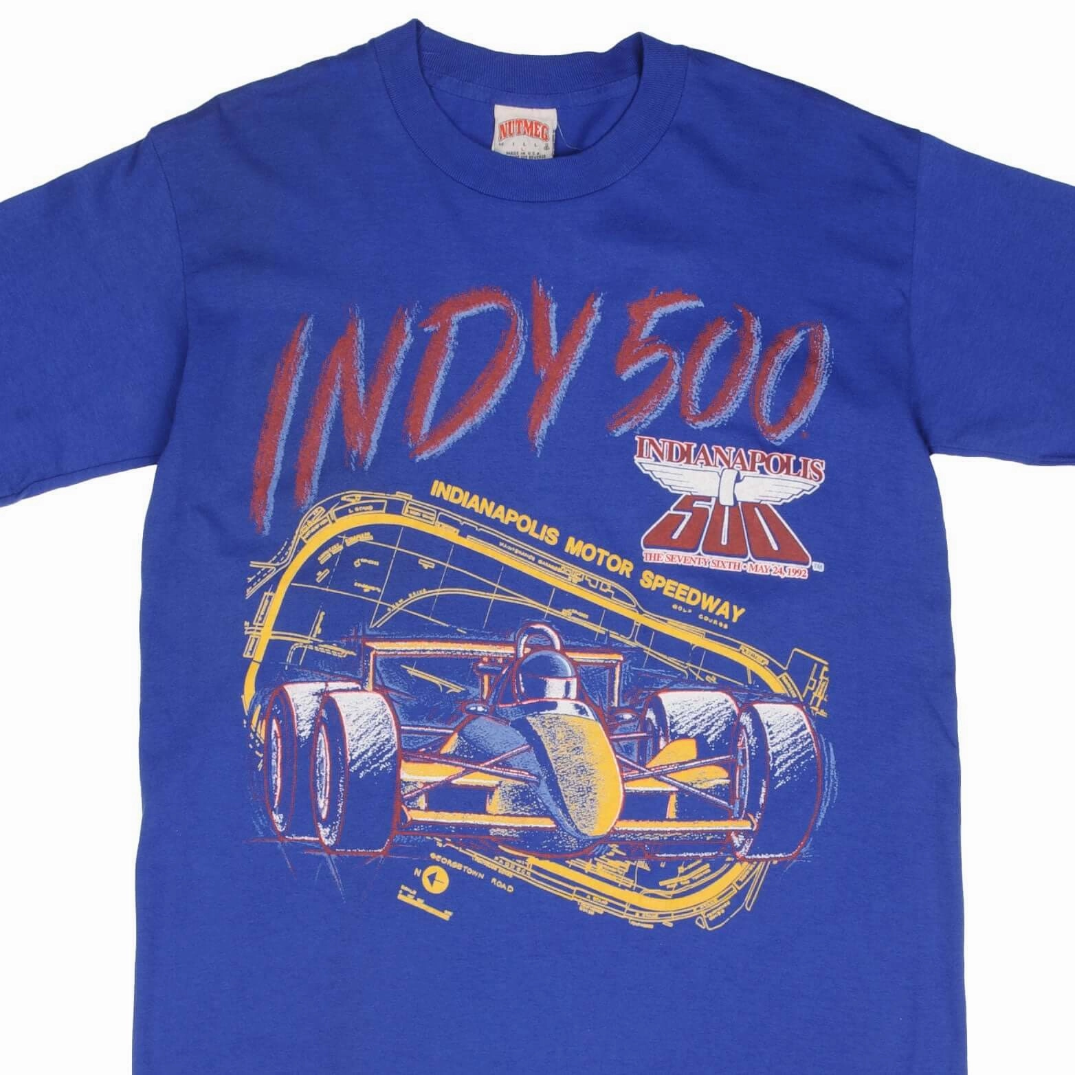 Tagless Neckline Popular VINTAGE RACING INDY CAR INDIANAPOLIS 500 1992 TEE SHIRT SIZE LARGE MADE IN USA