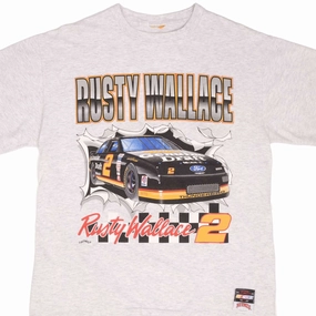 Seasonal top Layered Style VINTAGE RACING NASCAR RUSTY WALLACE 1990S NUTMEG TEE SHIRT XL MADE IN USA