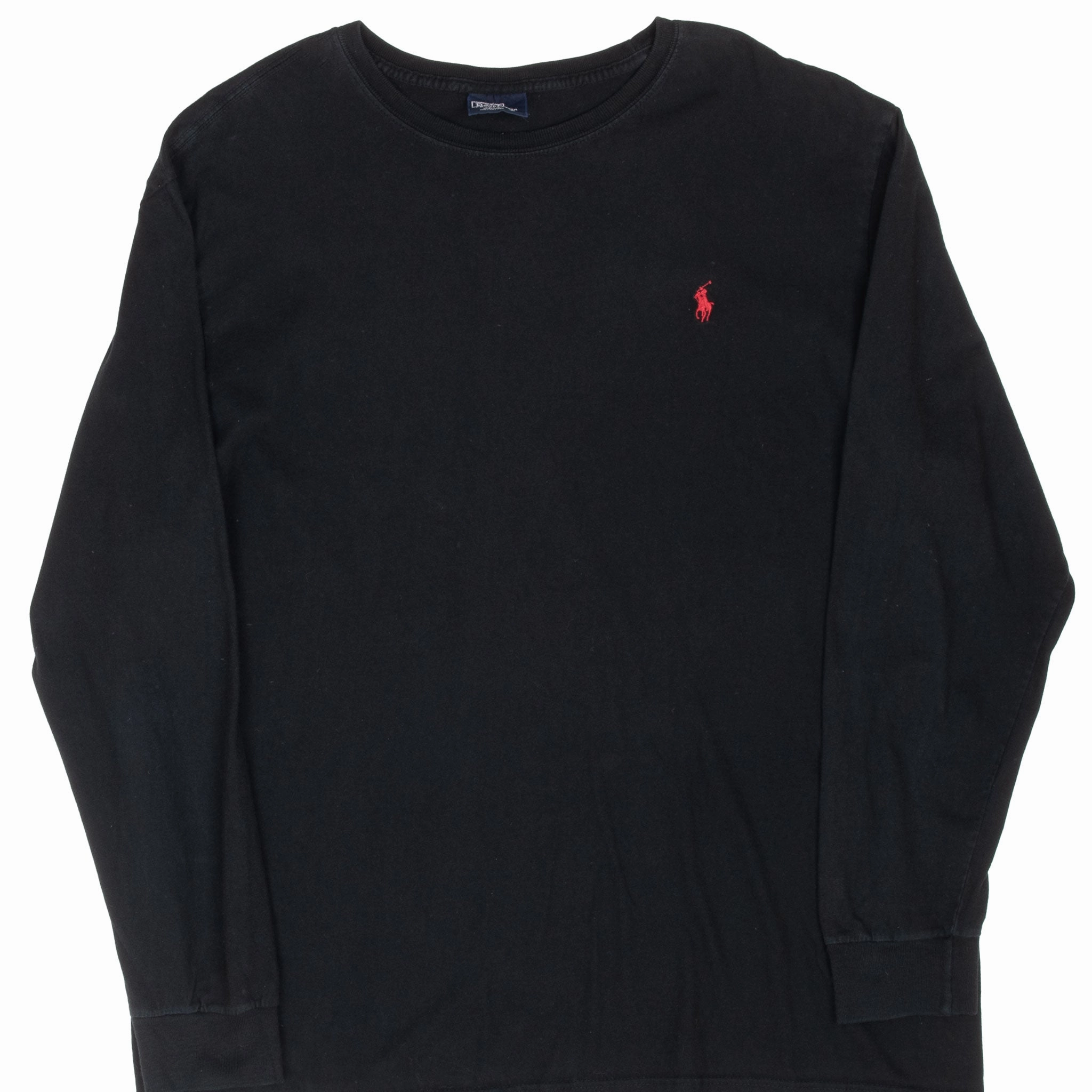 Cozy Wardrobe Performance Fit Wear VINTAGE RALPH LAUREN BLACK LONG SLEEVE TEE SHIRT LARGE 1990S