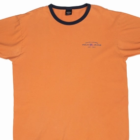 VINTAGE RALPH LAUREN POLO JEANS CO ORANGE RINGER TEE SHIRT 1990S XL SoftTouchFinish semi-formal style
