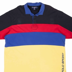 Everyday Fashion SlimFit VINTAGE RALPH LAUREN POLO SPORT MULTICOLOR POLO SHIRT 1990S 2XL