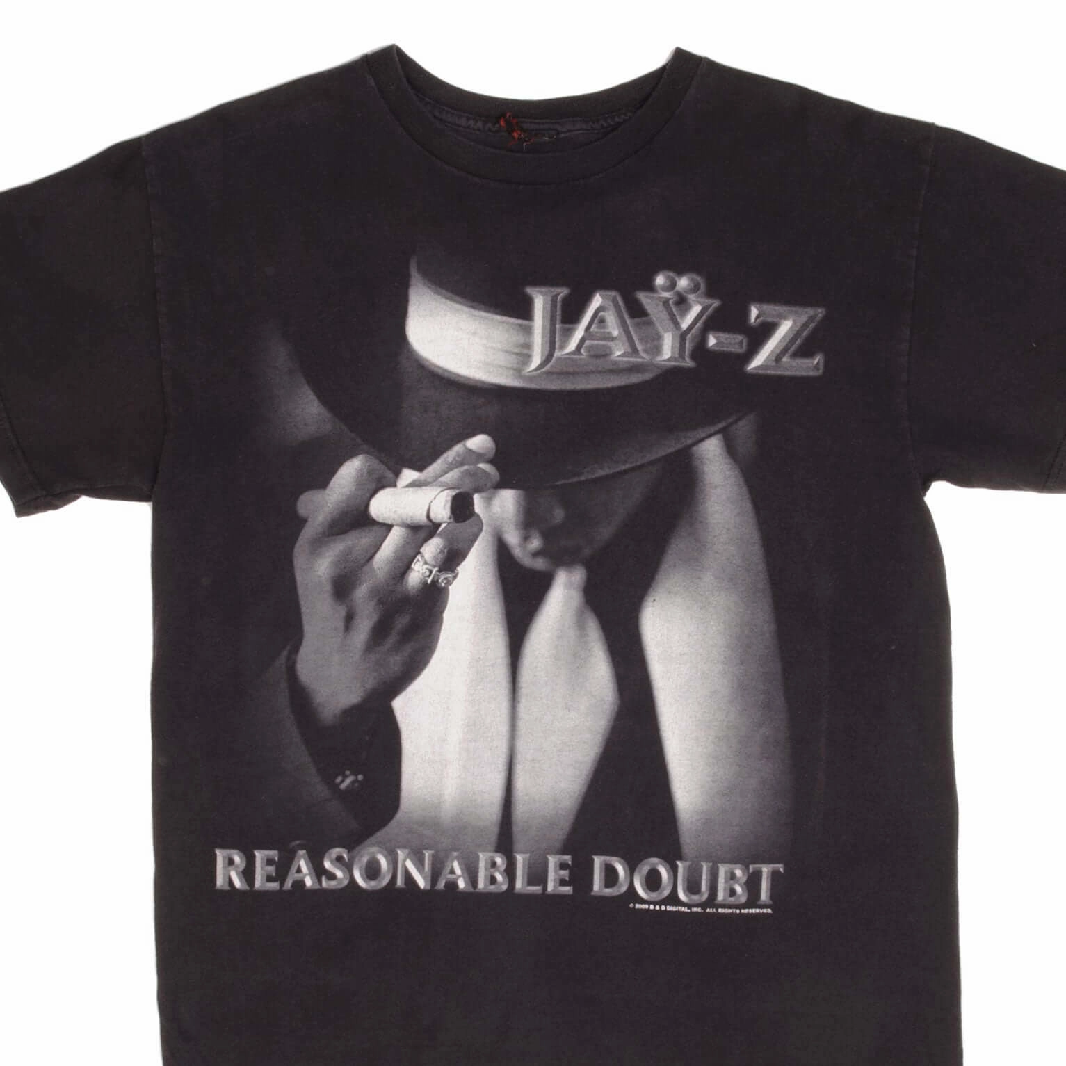 VINTAGE RAP TEE JAY Z REASONABLE DOUBT 2009 TEE SHIRT SIZE MEDIUM Circular Knit Design Streetwear Style