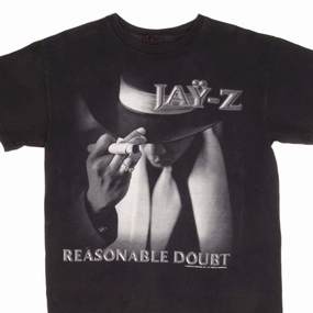 VINTAGE RAP TEE JAY Z REASONABLE DOUBT 2009 TEE SHIRT SIZE MEDIUM Circular Knit Design Streetwear Style