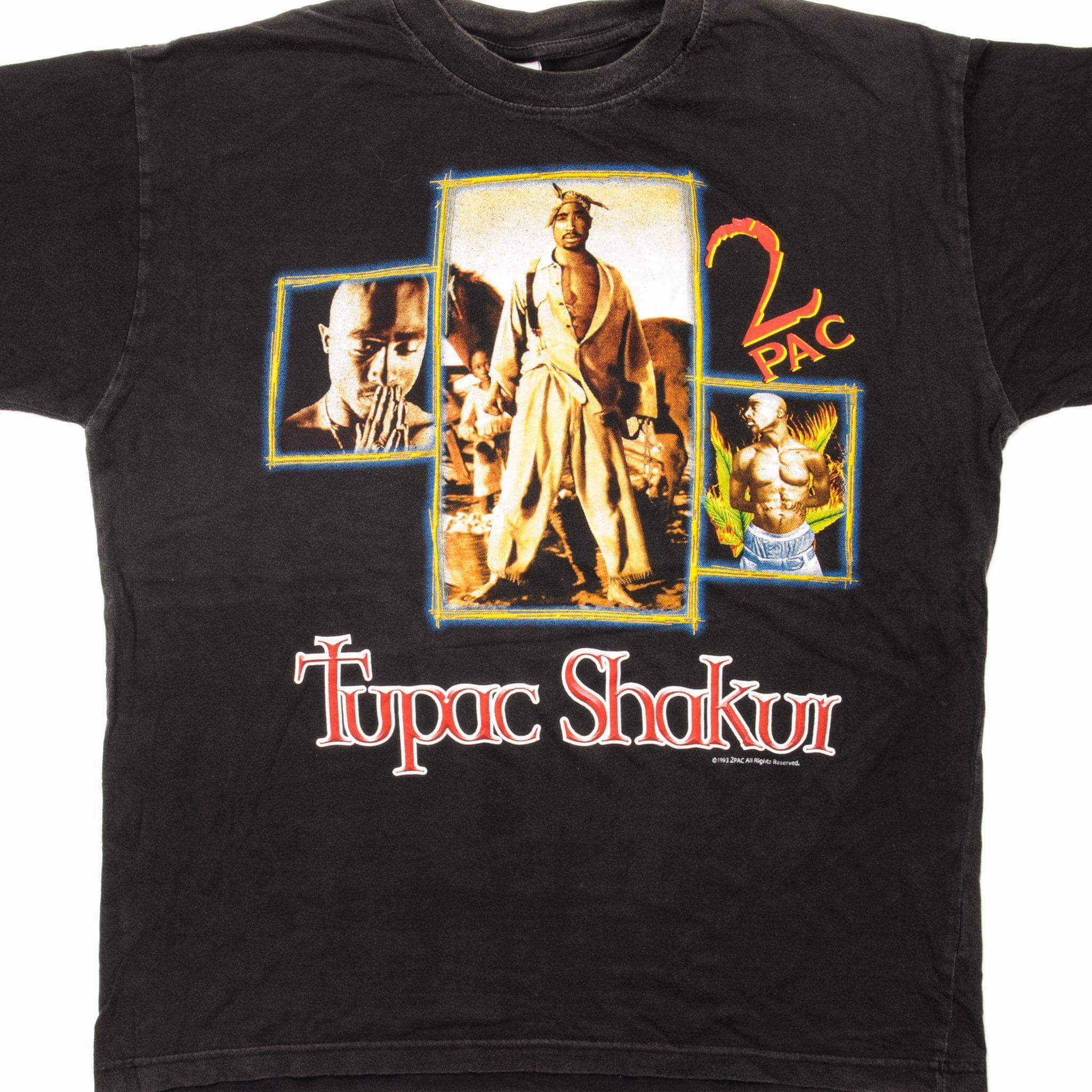 Scoop neck VINTAGE RAP TUPAC SHAKUR TEE SHIRT 1993 SIZE LARGE