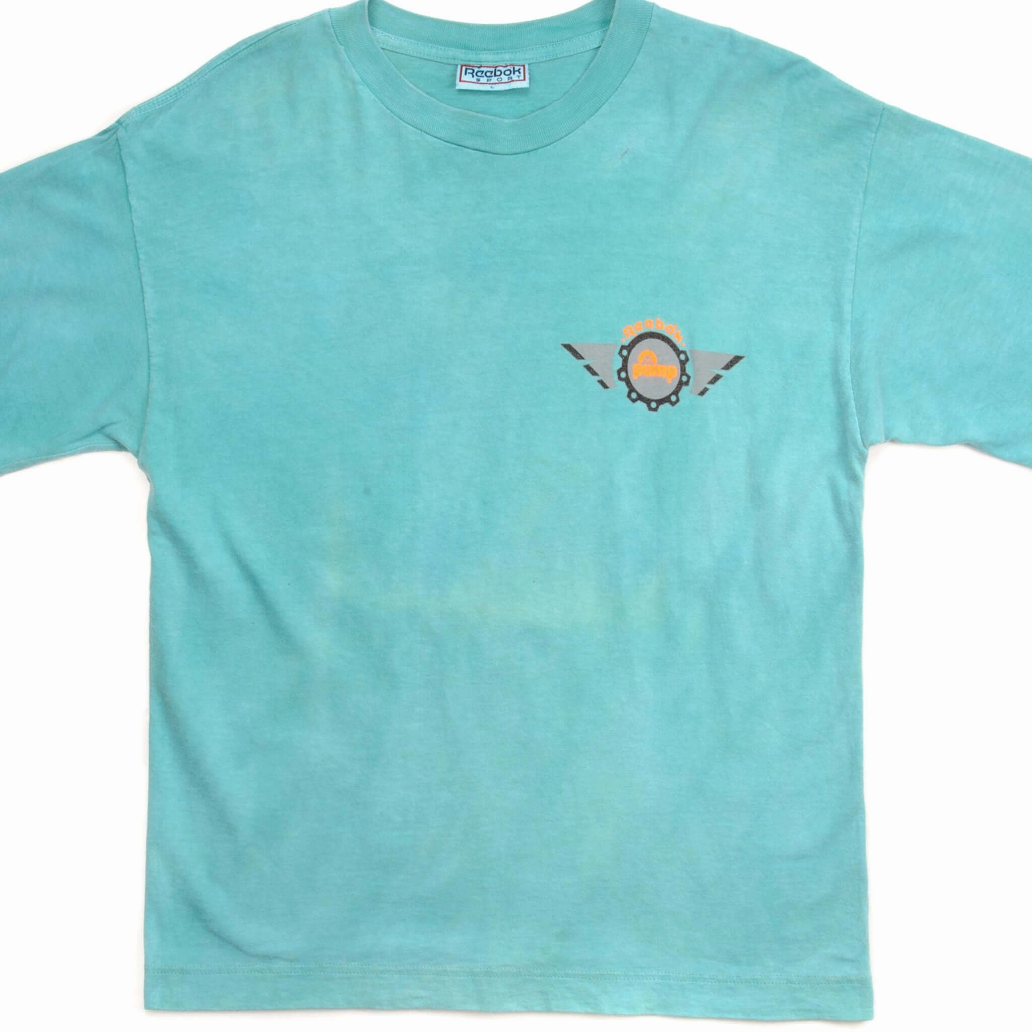 VINTAGE REEBOK TEE SHIRT 1990'S SIZE MEDIUM MADE IN USA EcoFriendlyDyes Chilly Day Comfort