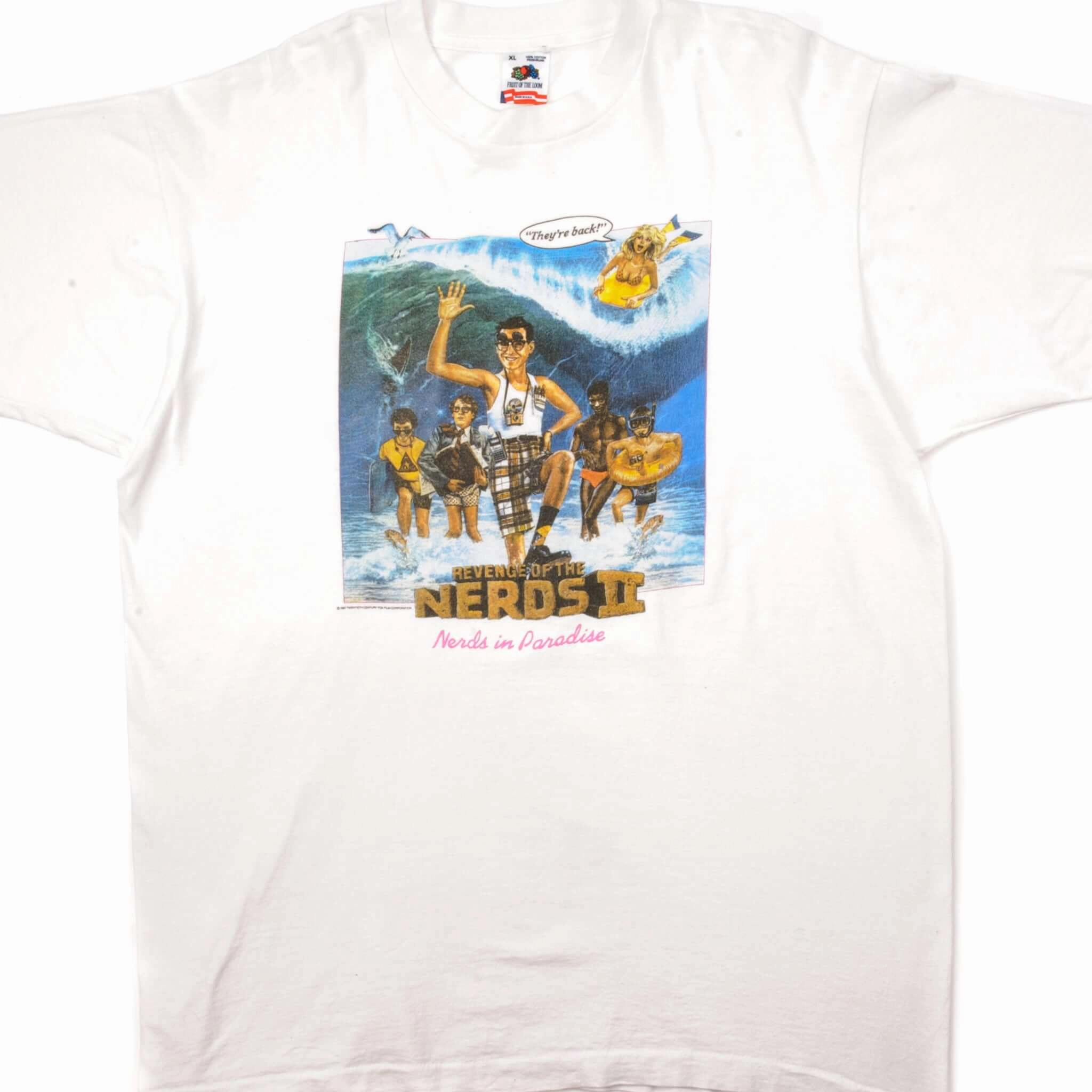 VINTAGE REVENGE OF THE NERD II TEE SHIRT 1987 SIZE XL MADE IN USA Stretch Comfort Light Style Trend