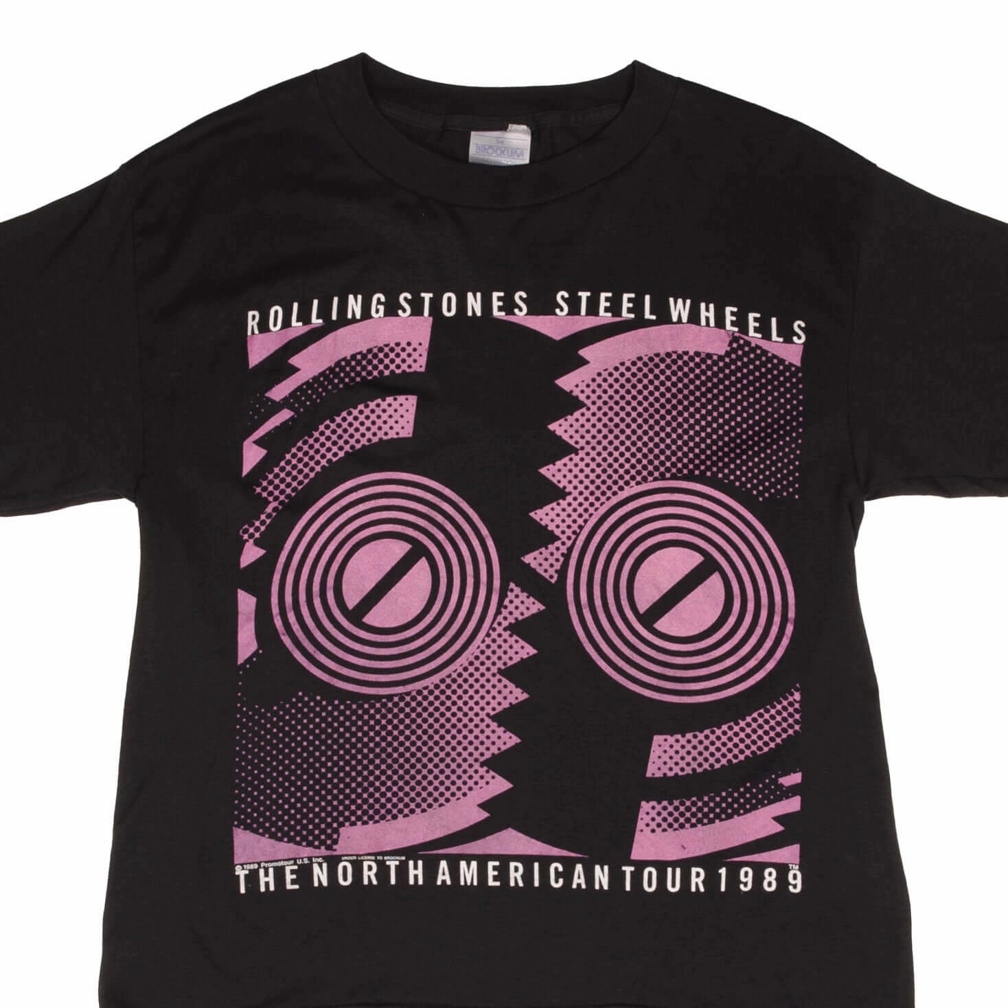 VINTAGE ROLLING STONES THE NORTH AMERICAN TOUR TEE SHIRT 1989 SMALL MADE IN USA Tagless Neckline