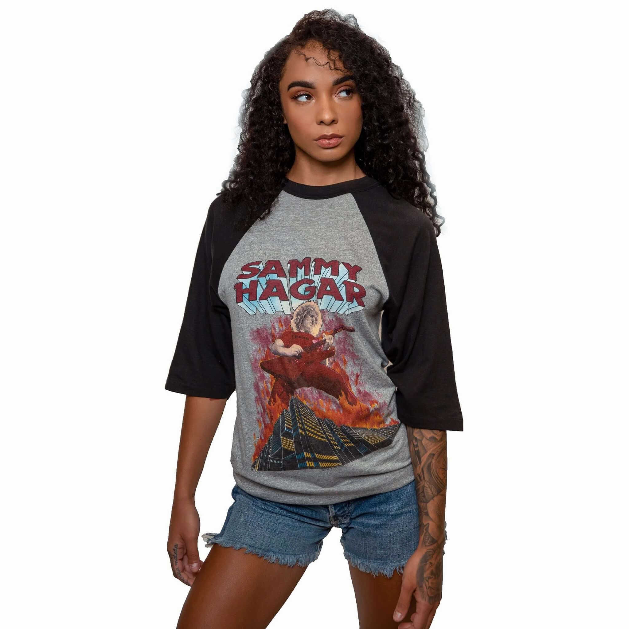 VINTAGE SAMMY HAGAR RAGLAN TEE SHIRT 1983 SIZE SMALL MADE IN USA Weekend Smart Look Effortless Wear