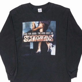 Trendy Vibes High Density Cotton VINTAGE SCORPIONS BAD FOR GOOD LONG SLEEVE TEE SHIRT 2000S LARGE