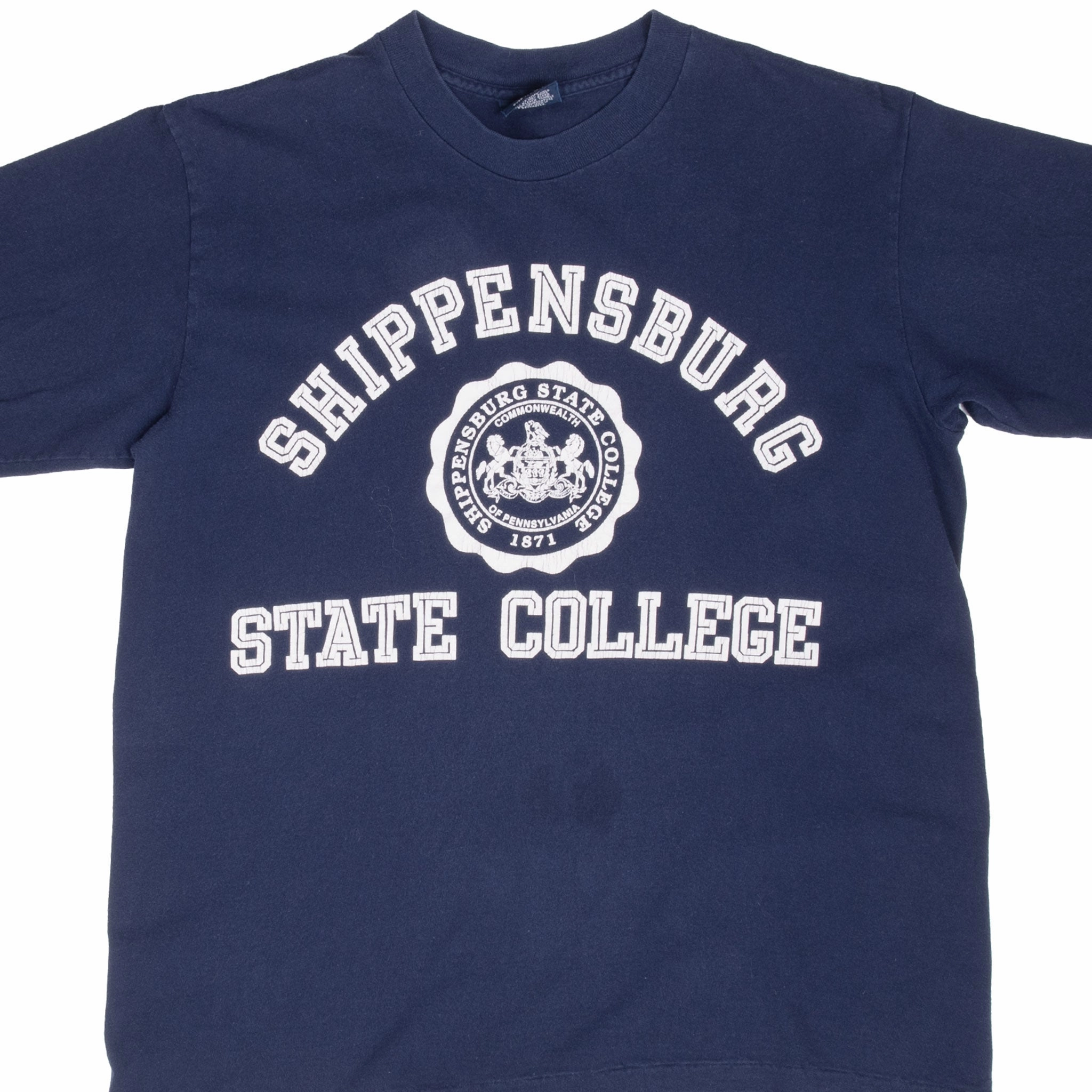 TaglessCollar Summer cool VINTAGE SHIPPENSBURG STATE COLLEGE 1990S TEE SHIRT LARGE MADE IN USA