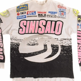 VINTAGE SINISALO MOTOCROSS MX 1980s LONG SLEEVES TEE SHIRT SIZE XL Ultra Soft Finish