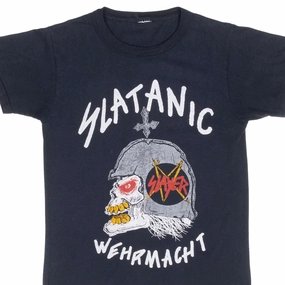 Cozy Apparel VINTAGE SLAYER SLATANIC WEHRMACHT TOUR 1985 TEE SHIRT SIZE XS