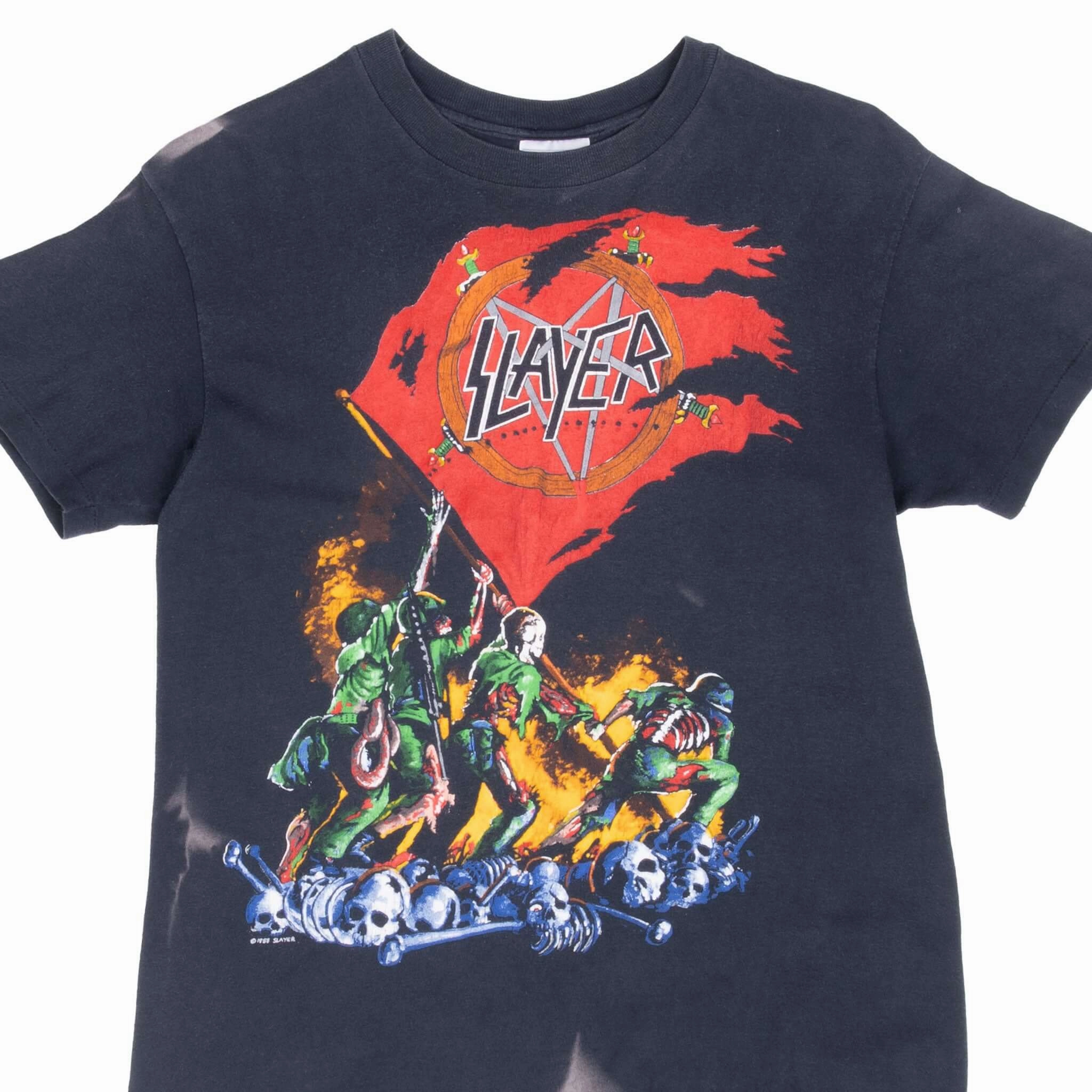 Soft and Stylish Denim combination VINTAGE SLAYER WORLD SACRIFICE TOUR 1989 TEE SHIRT SMALL MADE IN USA