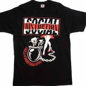 Moisture Management Technology Minimalist Comfort VINTAGE SOCIAL DISTORTION BALL & CHAIN TOUR 1990 TEE SHIRT SIZE XL MADE IN USA