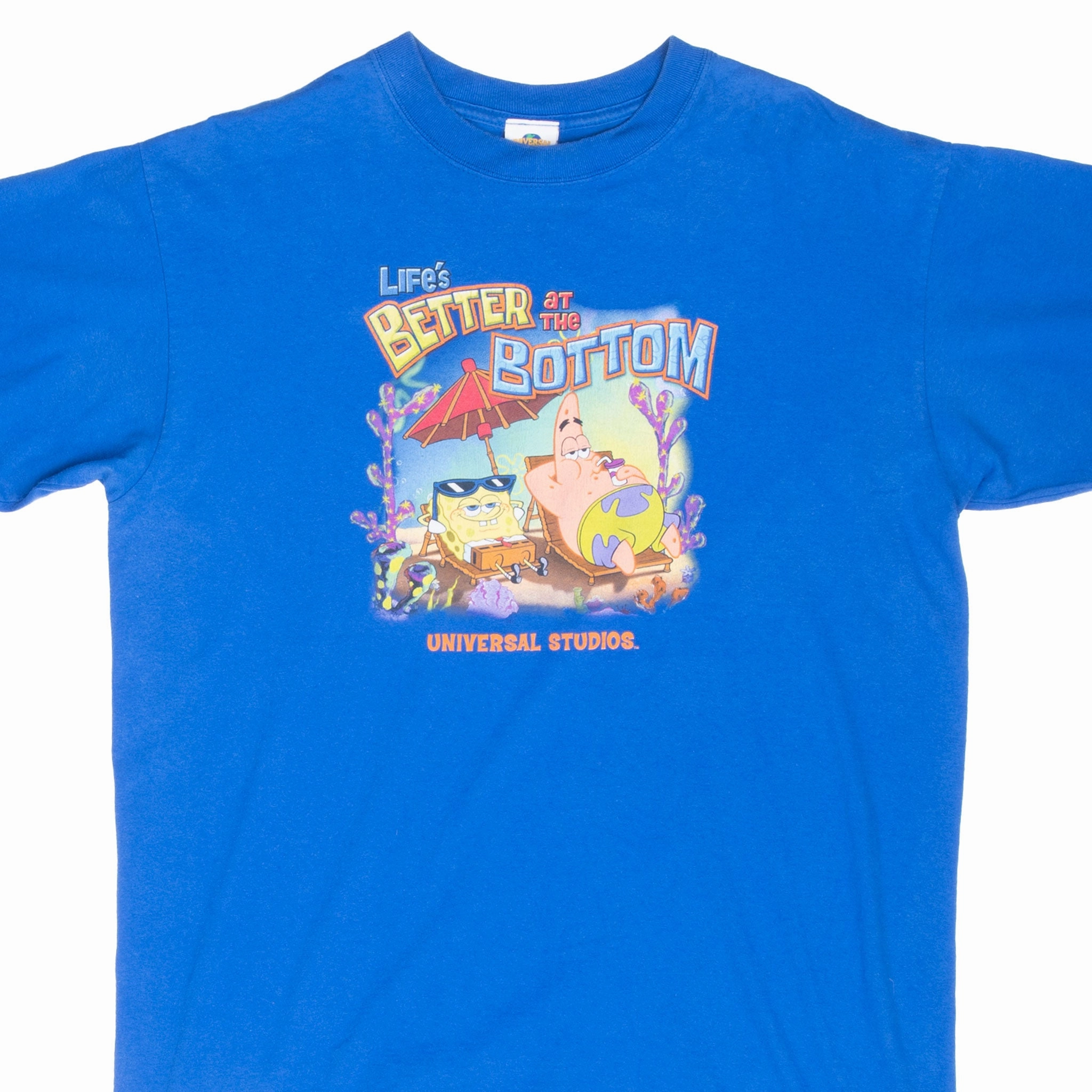 VINTAGE SPONGE BOB UNIVERSAL STUDIO TEE SHIRT 2000S LARGE PocketDetail Oversized Fit