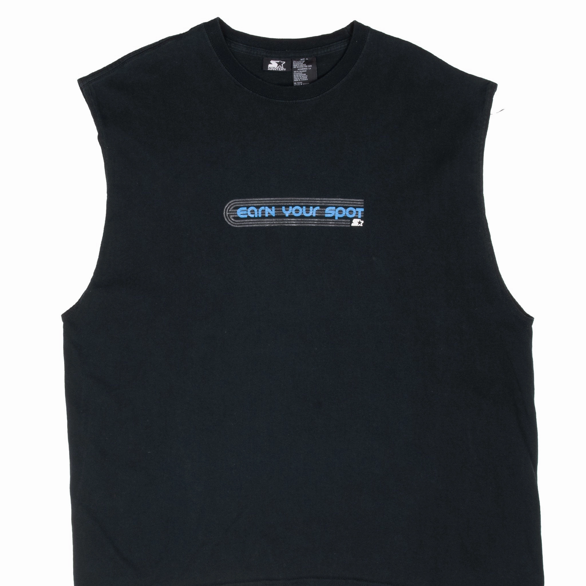 Formal Occasion VINTAGE STARTER ATHLETIC EARN YOUR SPORT BLACK TANK TOP TEE SHIRT 1990S XL