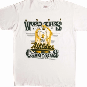 VINTAGE STARTER MLB OAKLAND ATHLETICS TEE SHIRT 1989 SIZE MEDIUM MADE IN USA Wool combination