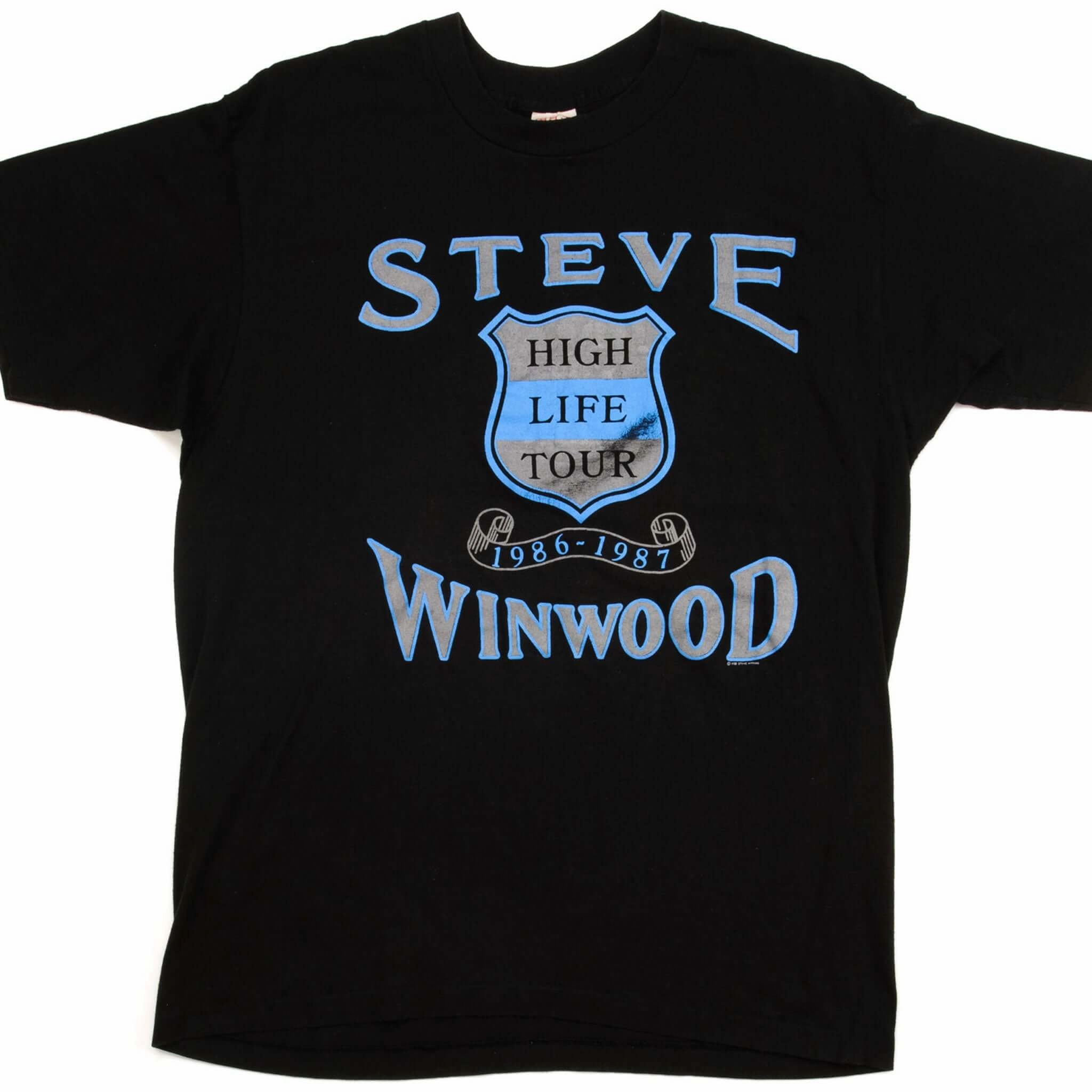 Reinforced Shoulder VINTAGE STEVE WINWOOD HIGH LIFE TOUR TEE SHIRT 1986 SIZE LARGE MADE IN USA