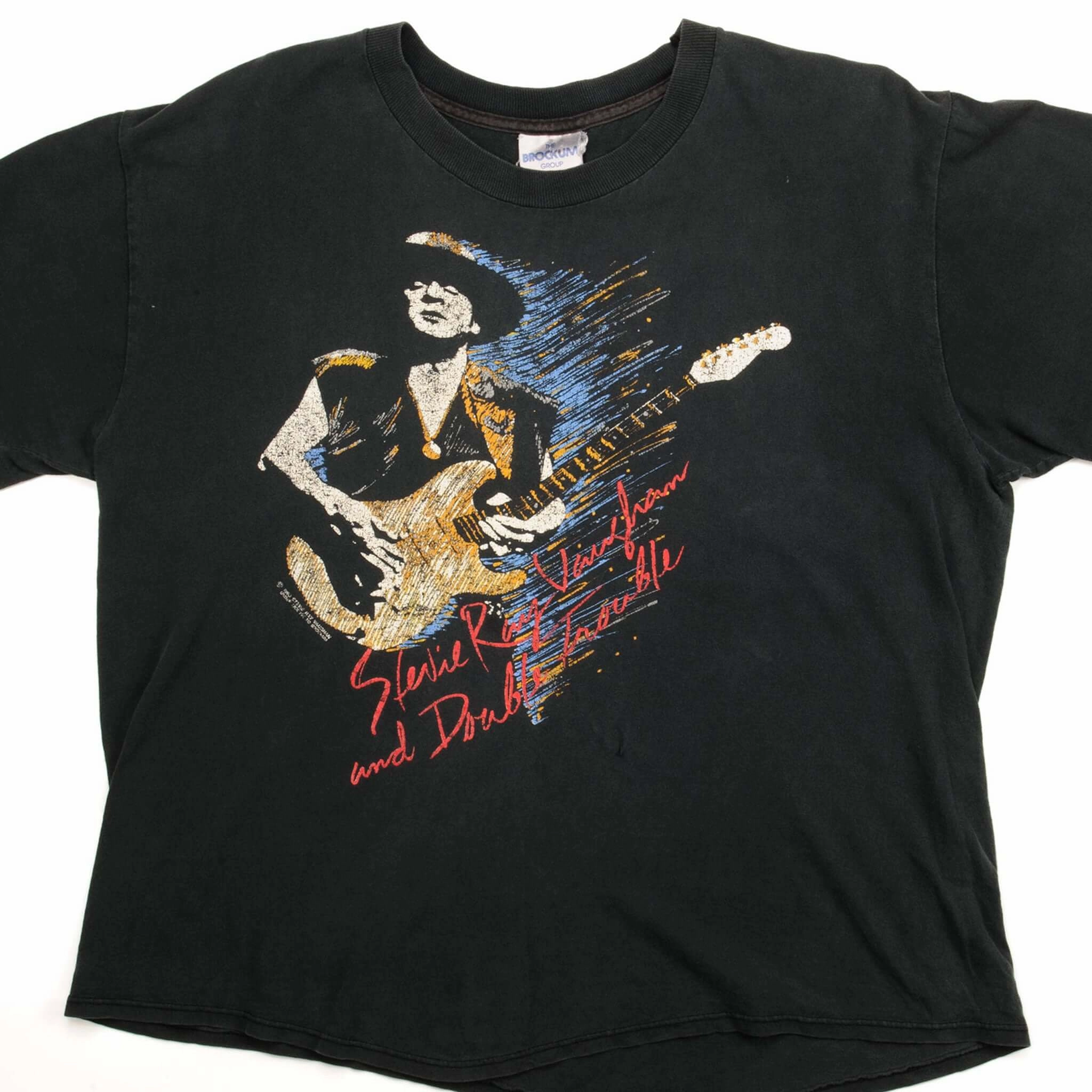 Daily Outfit Style Spring Wear VINTAGE STEVIE RAY VAUGHAN AND DOUBLE TROUBLE TEE SHIRT 1990 SIZE XL MADE IN USA