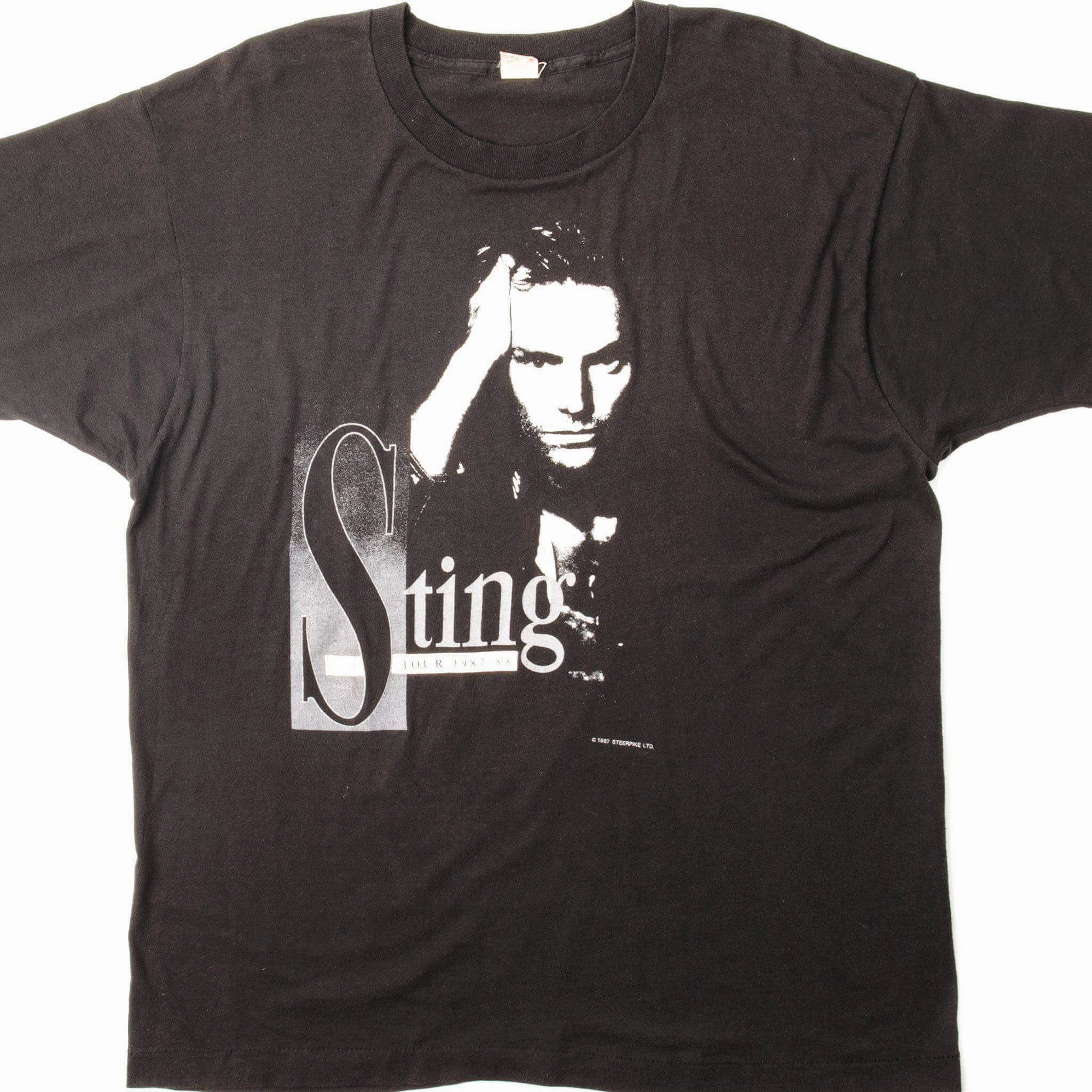 VINTAGE STING TOUR 1987-88 TEE SHIRT SIZE LARGE MADE IN USA sale season Midweight Knit