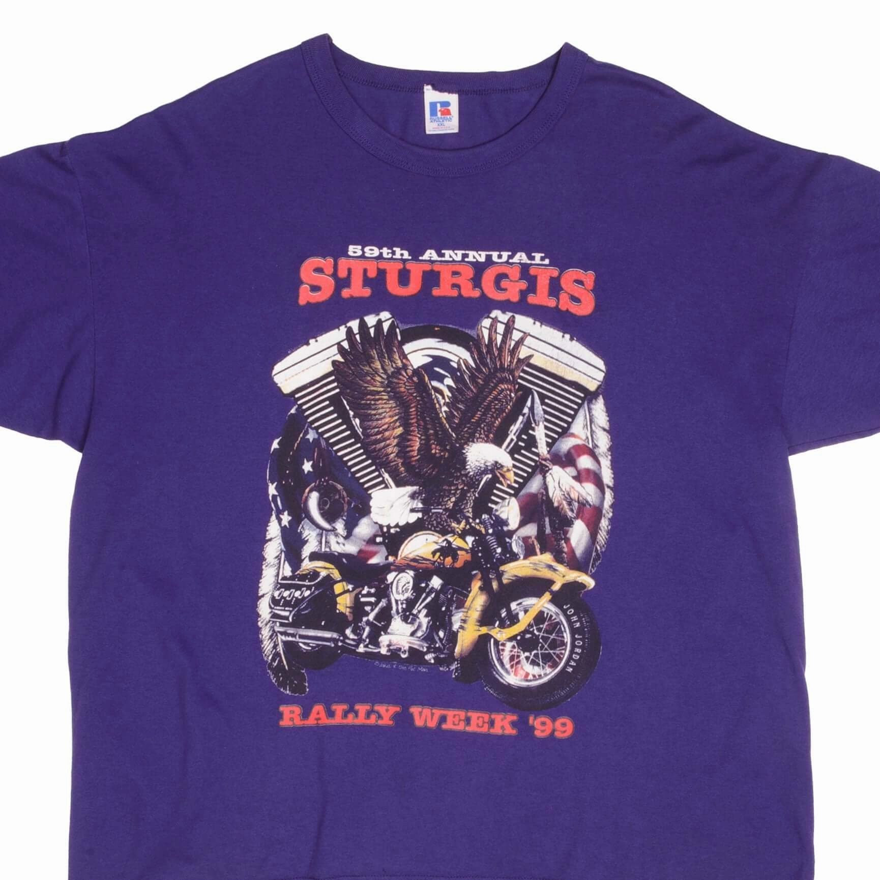 VINTAGE STURGIS ANNUAL RALLY WEEK 1999 TEE SHIRT SIZE 2XL MADE IN USA Ultimate Comfort Sustainable Textile