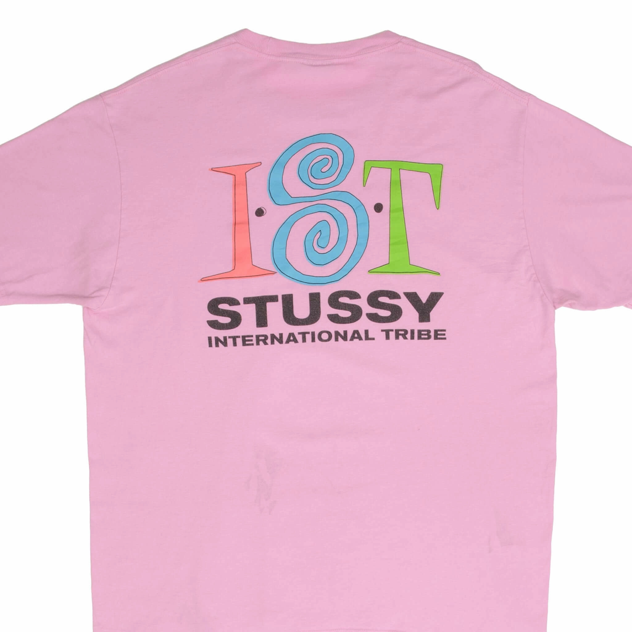 VINTAGE STUSSY INTERNATIONAL TRIBE PINK TEE SHIRT 2000S SIZE LARGE Modern Outfit Fade Resistant Coating