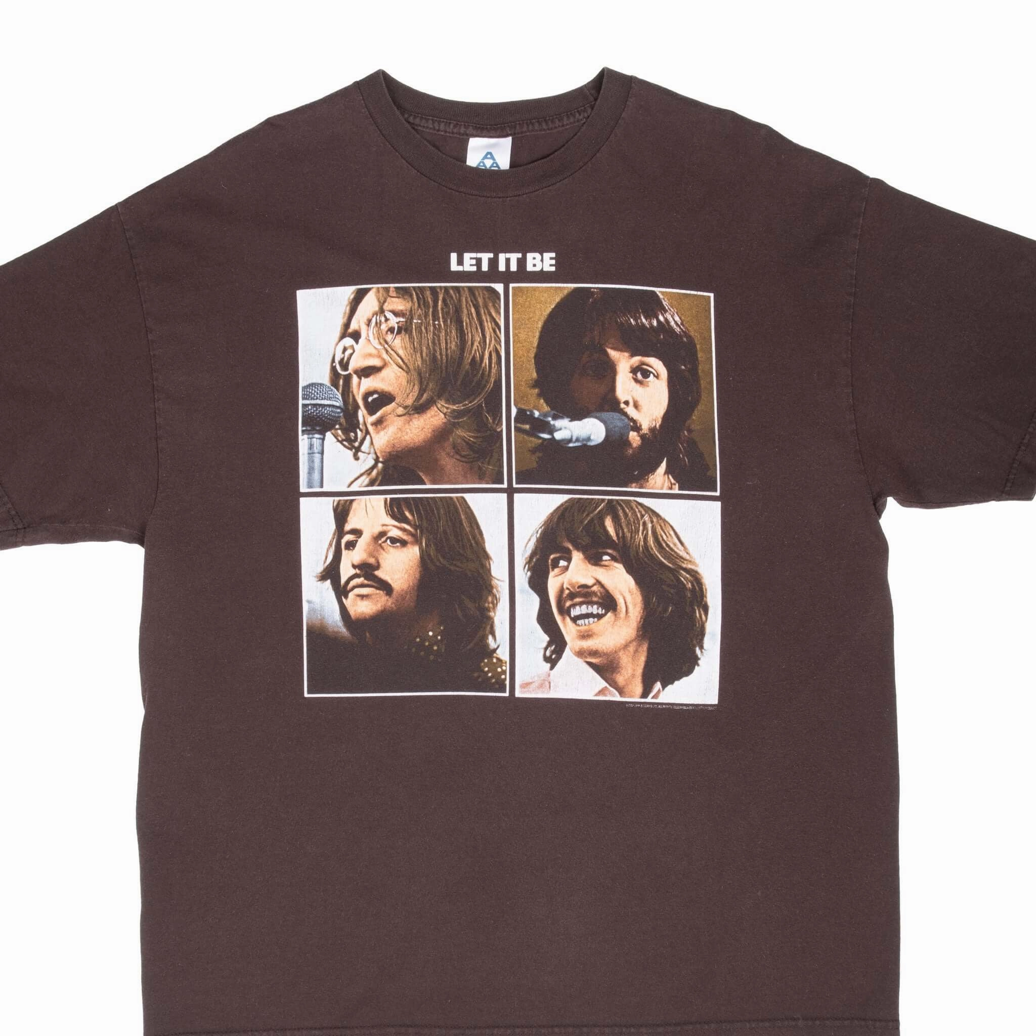 Chill Design VINTAGE THE BEATLES LET IT BE 2004 BROWN TEE SHIRT XL