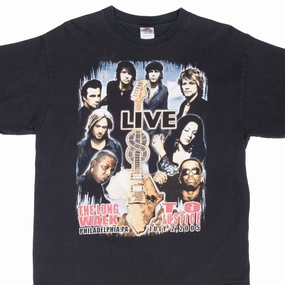 Anti Static Fabric No Slip Shoulder Design VINTAGE THE LONG WALK TO JUSTICE LIVE 2005 BLACK TEE SHIRT LARGE