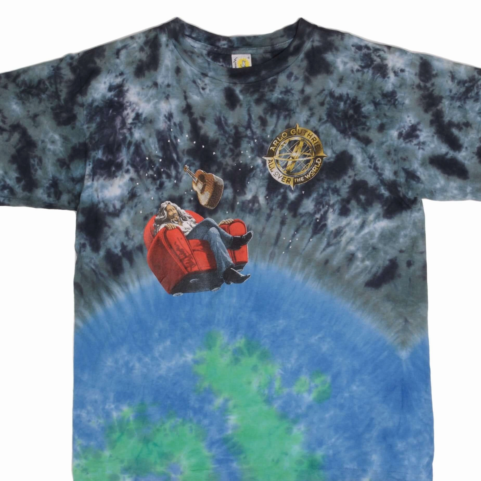 Travel Trend Look VINTAGE TIE DYE ARLO GUTHRIE SIGNED TEE SHIRT 1991 SIZE XL MADE IN USA