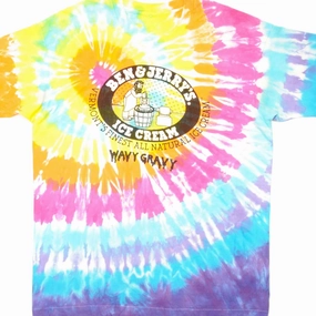 Comfortable fit WrinkleFreeFabric VINTAGE TIE DYE BEN & JERRY'S TEE SHIRT SIZE XL 1990s