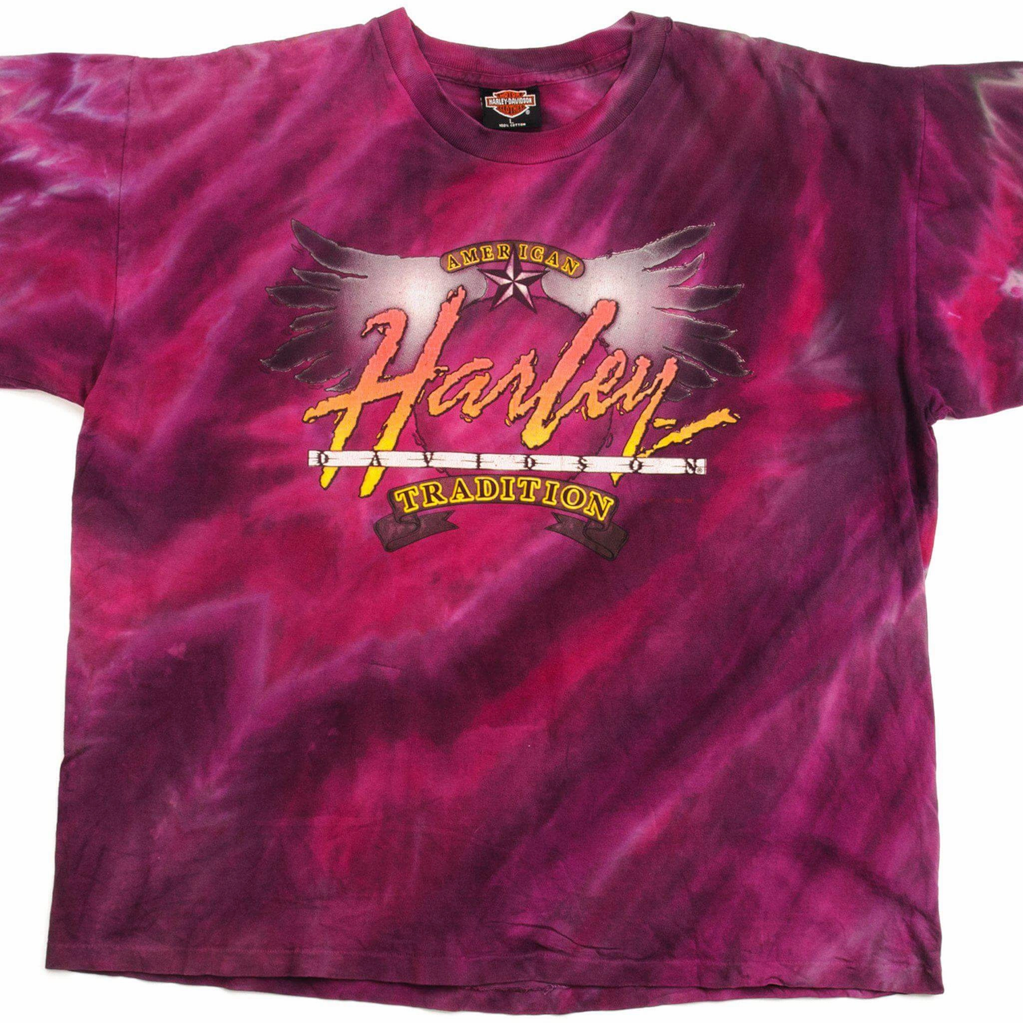 Versatile Wearable VINTAGE TIE DYE HARLEY DAVIDSON TEE SHIRT 1992 SIZE LARGE MADE IN USA