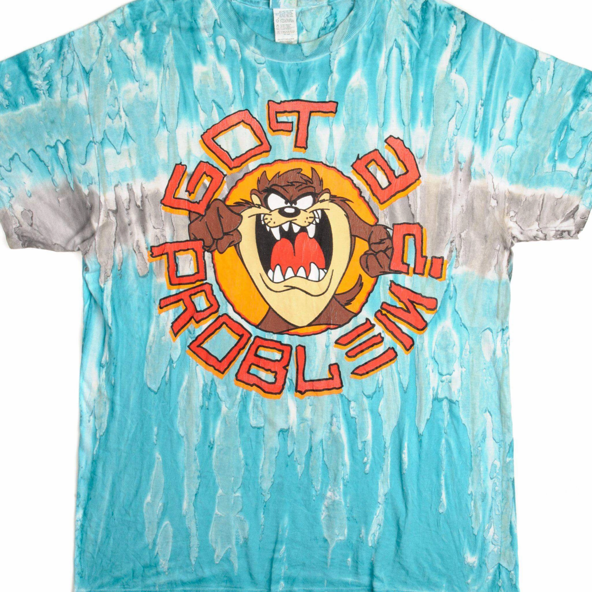 VINTAGE TIE-DYE LOONEY TUNES TAZ TEE SHIRT SIZE LARGE Flexible Fit Design