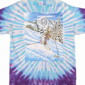 Soft Fit Wear Flattering Design VINTAGE TIE-DYE THE GRATEFUL DEAD SKI TEE SHIRT 1991 SIZE XL MADE IN USA