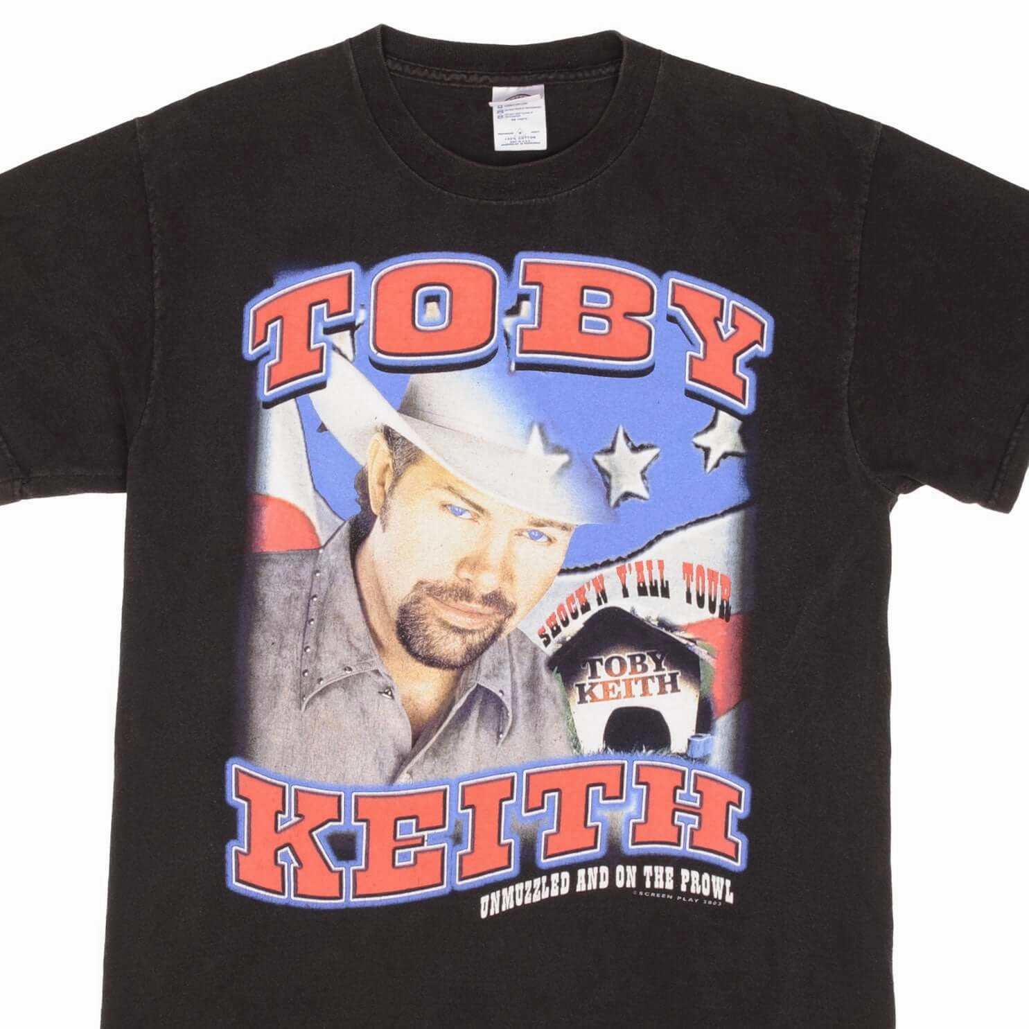 Sporty Vibe VINTAGE TOBY KEITH SHOCK'N Y'ALL TOUR TEE SHIRT 2003 SIZE MEDIUM