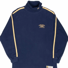 VINTAGE TOMMY HILFIGER ATHLETICS BLUE TURTLE NECK LONG SLEEVE TEE SHIRT SMALL OdorResistant HeatResistantMaterial