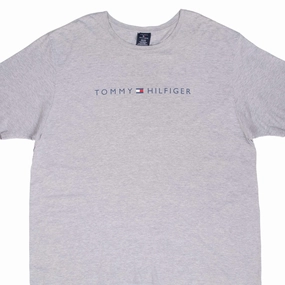 VINTAGE TOMMY HILFIGER GREY CLASSIC TEE SHIRT 2XL Recycled Polyester AntiPilling Treatment