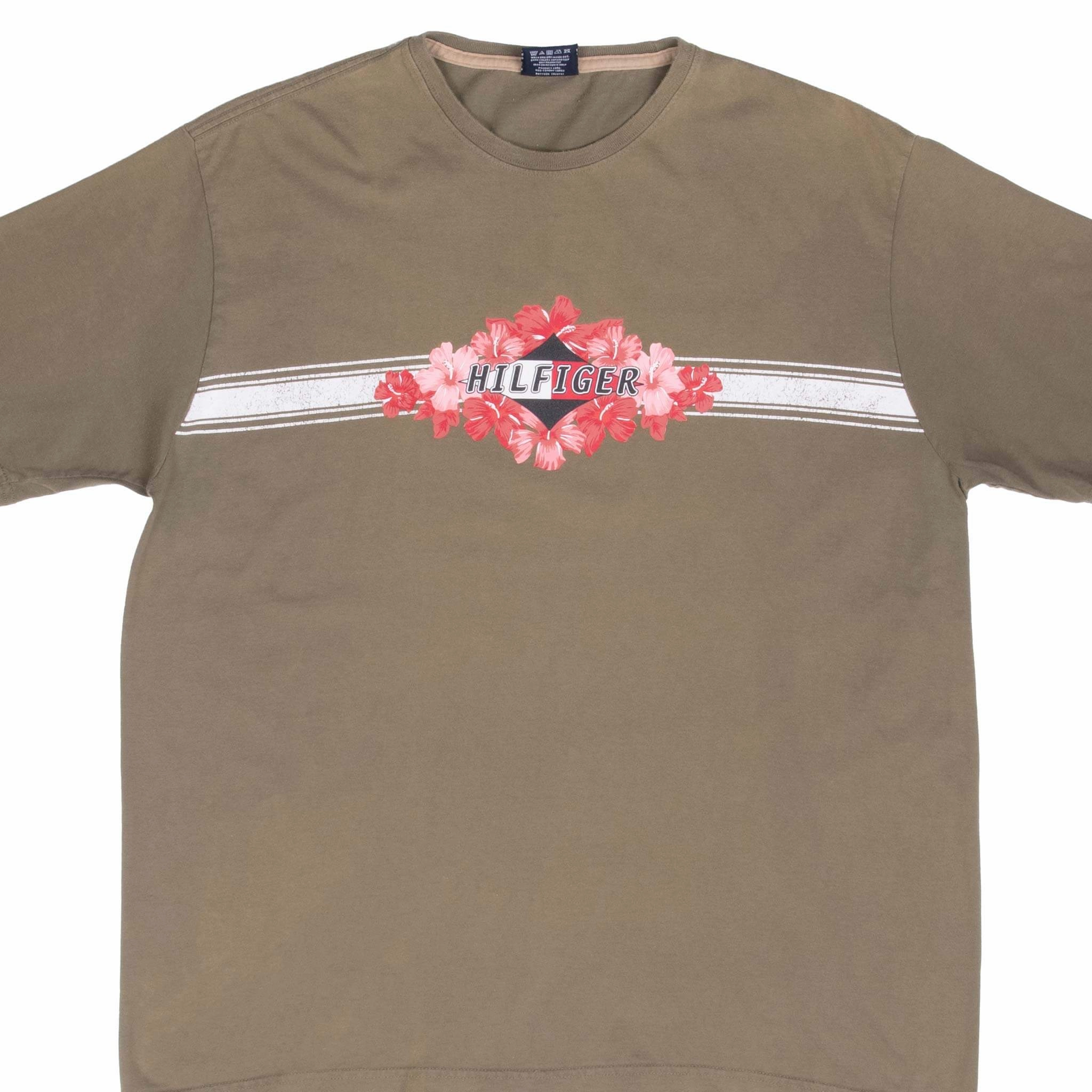 Tight Fit Casual Design Fit VINTAGE TOMMY HILFIGER HAWAIIAN FLOWER TEE SHIRT 2000S LARGE