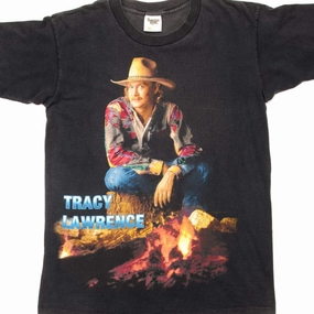 VINTAGE TRACY LAWRENCE LIVE TEE SHIRT 90s SIZE LARGE MADE IN USA SoftTouchFinish Minimalist Look