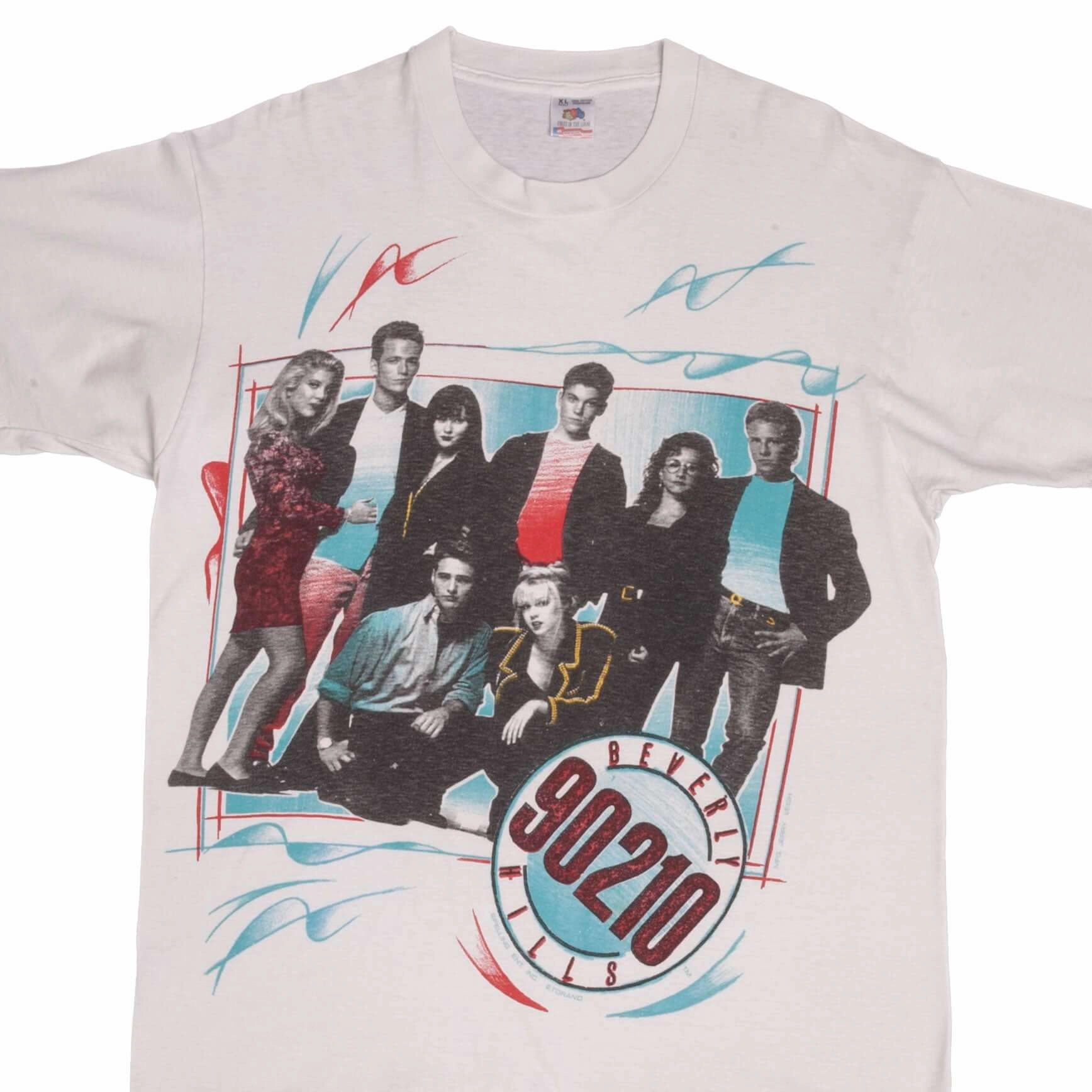 VINTAGE TV SHOW BEVERLY HILLS 90210 TEE SHIRT 1990S SIZE LARGE MADE IN USA Fresh Outfit Simple Chic