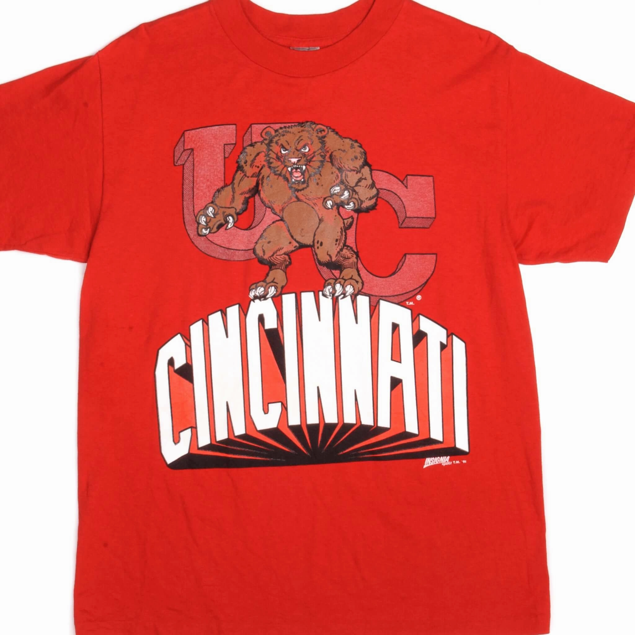 VINTAGE UNIVERSITY OF CINCINNATI TEE SHIRT 1991 SIZE MEDIUM MADE IN USA Smart Comfort ColorfastFabricTech