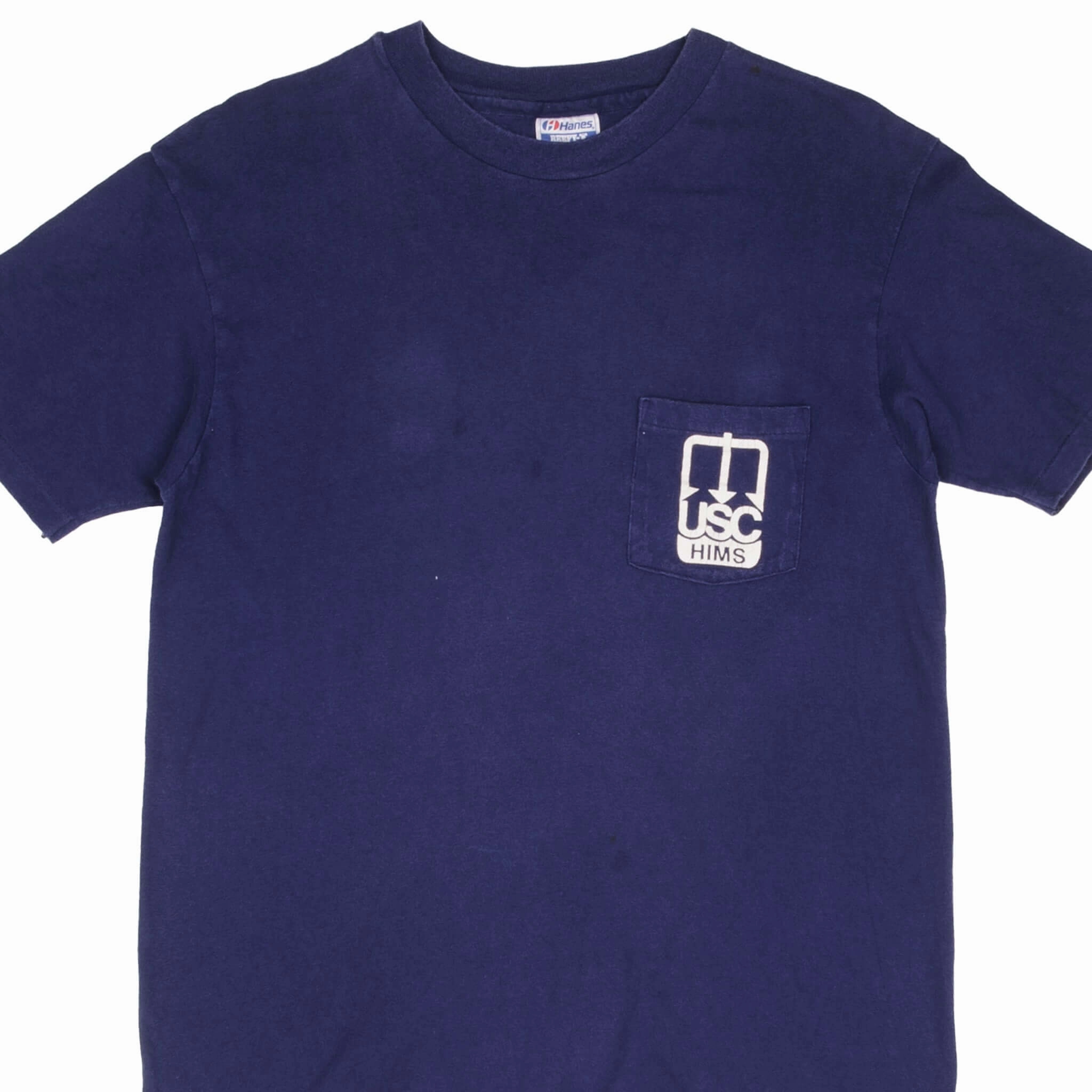 VINTAGE USC HIMS R/V JOHN VICKERS TEE SHIRT 1990S SIZE MEDIUM MADE IN USA Pocket Detailing