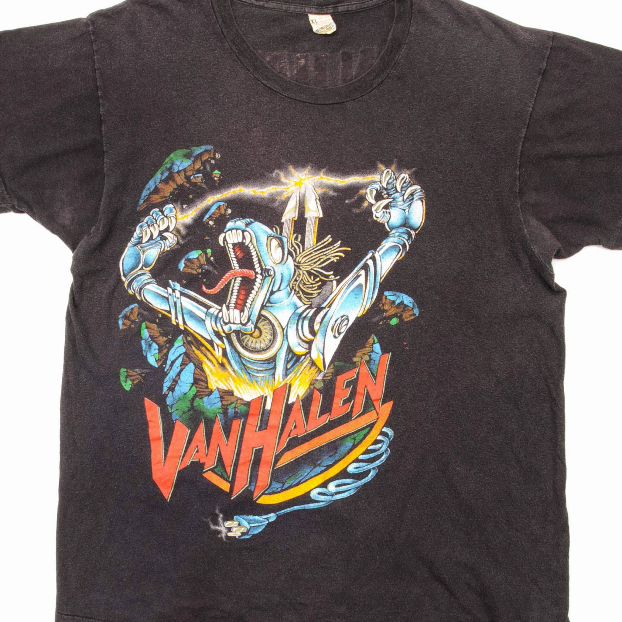 VINTAGE VAN HALEN TEE SHIRT KICK ASS 1986 SIZE LARGE MADE IN USA cyber monday