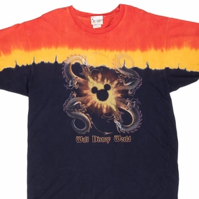 Comfy Wear VINTAGE WALT DISNEY WORLD DRAGON TIE DYE TEE SHIRT 2000S MEDIUM