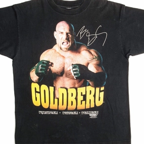 VINTAGE WCW GOLDBERG TEE SHIRT 1998 SIZE LARGE Essential Layer Pre Shrunk Fabric