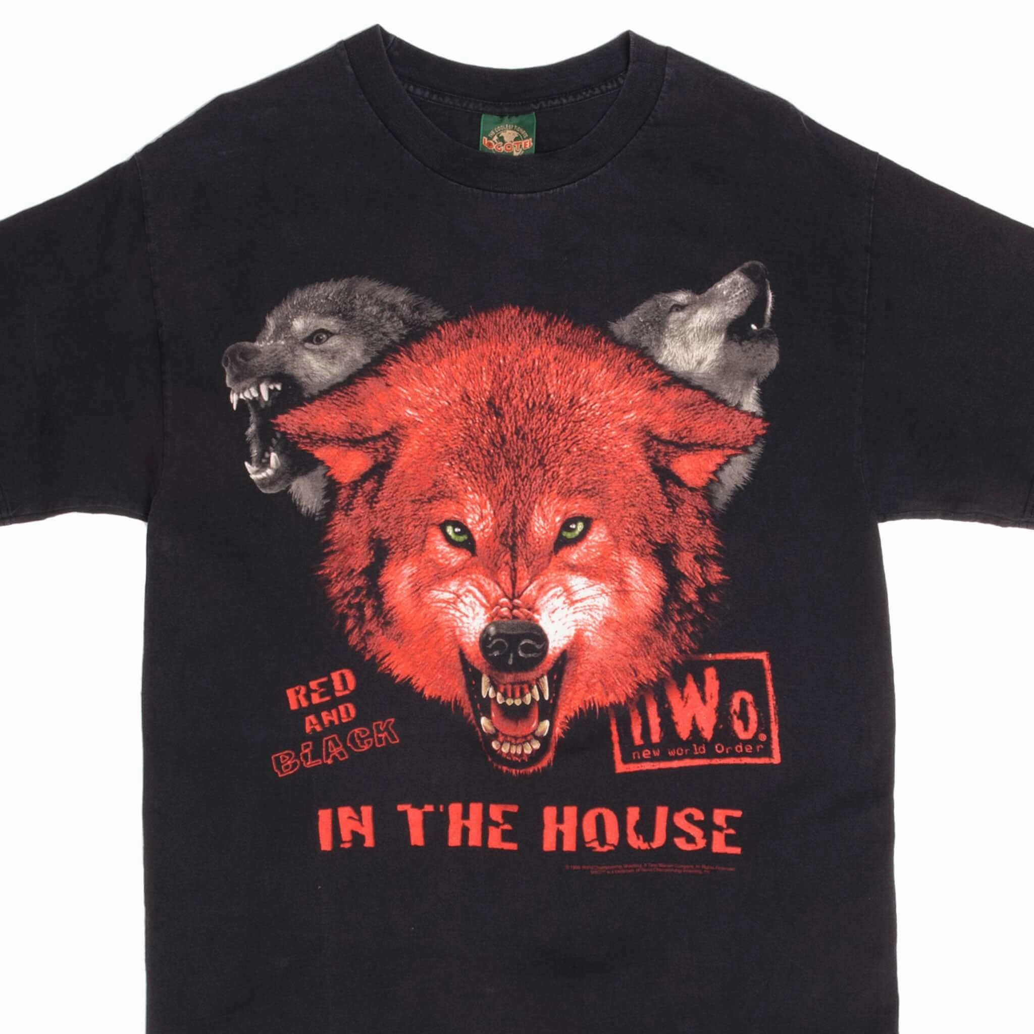 High-Quality Fabric Sporty essentials VINTAGE WCW NWO WRESTLING RED AND BLACK 1998 TEE SHIRT LARGE MADE USA